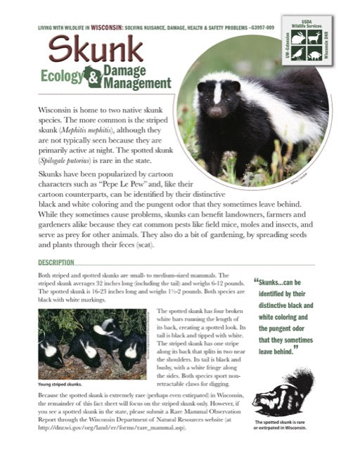 Skunk Ecology and Damage Management